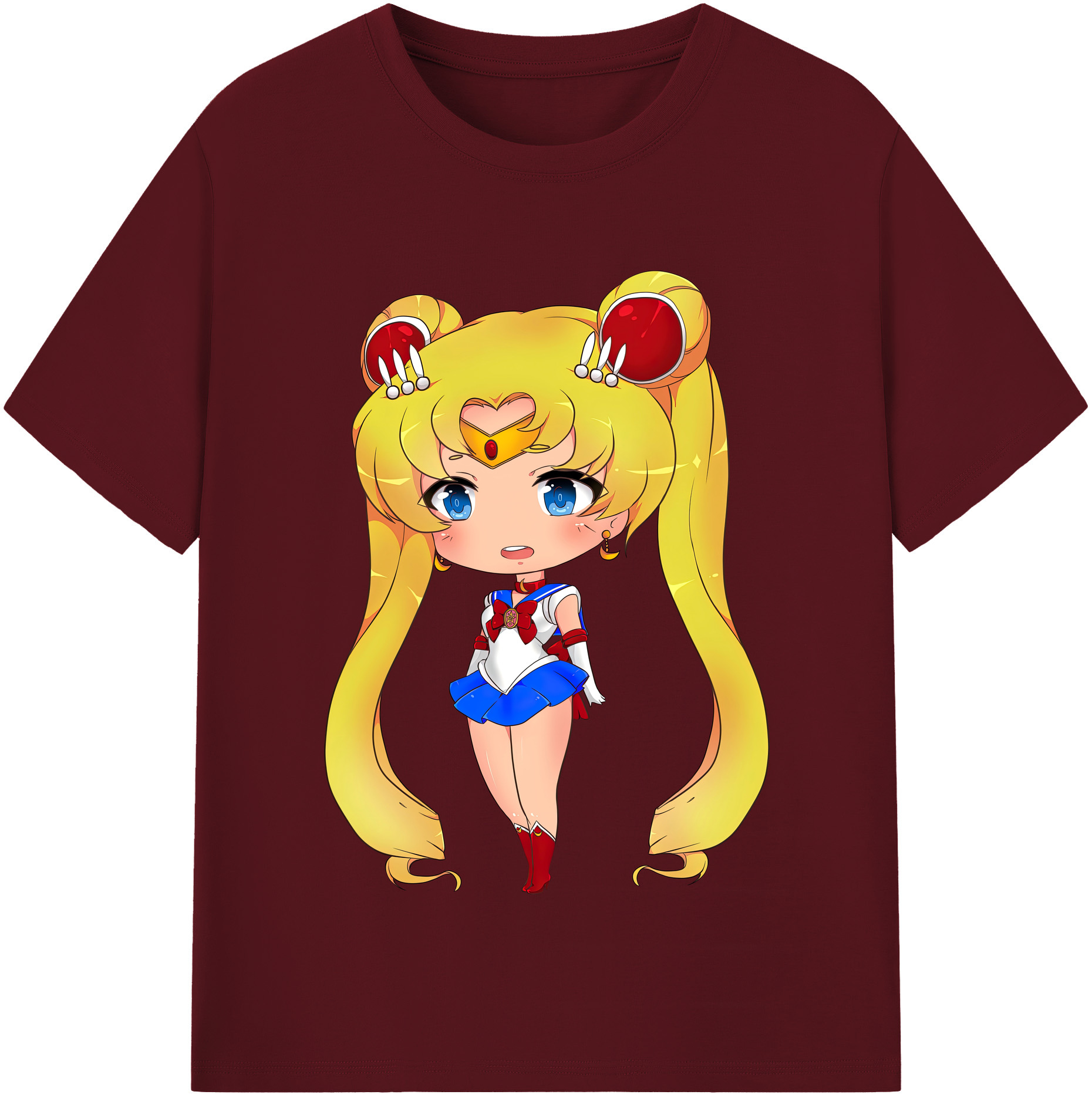 （画像用） 美少女戦士セーラームーン 月野 うさぎ つきの うさぎ Sailor Moon Tsukino Usagi 綿100％半袖Tシャツ（フロントプリント）